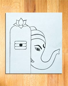 a drawing of an elephant with a woman's face on it