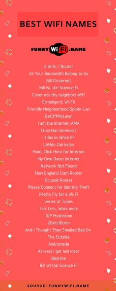 the best wifi names for valentine's day are in red and gold hearts