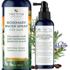 Tired of limp, lifeless hair? Get to the root of the issueliterally! Longer, stronger, fully revitalized locks start with a well-fed scalp. Say hello to your new hair health hero: Thickening Rosemary & Rice Water Spray for men and women. This botanically powered formula combines a unique Rosemary Water Blend, Fermented Rice Water extract, and the activating power of Caffeine---total game-changers for struggling, stressed-out hair and scalp. A daily boost of vital nutrients and potent antioxidant Rosemary Spray For Hair, Rosemary Rice Water, Rosemary Hair Spray, Rosemary Rice, Rosemary Spray, Rice Water Spray, Spray For Hair Growth, Hair Growth For Women, Hair Rosemary