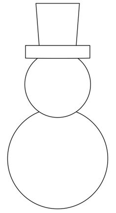 a black and white drawing of a snowman's head with a top hat