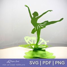 a paper sculpture of a ballerina on a lily pad