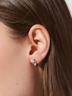 Bold Huggie Hoops - Giulia Silver | Ana Luisa Jewelry Essential Jewelry, The Little Black Dress, Ear Stack, Solid Gold Earrings, Jennifer Fisher, Jewelry Essentials, Delicate Earrings, Silver Chain Necklace, Jewelry Case