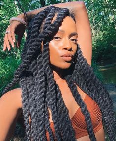 Chunky Marley Twists, Marley Braids, Flat Twist Updo, Natural Hair Accessories, Natural Hair Bride, Natural Hair Regimen, Marley Twists, Diy Haircut, Long Box Braids