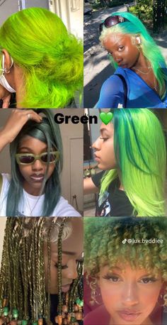 Green Afro, Hair Color Combos, Easy Hairstyles For Thick Hair, Black Hair Updo Hairstyles, Cute Braided Hairstyles