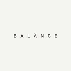 the word balance written in black on a white background