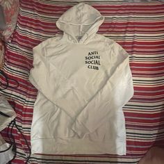 Unisex / Women Assc Anti Social Social Club Butterflies White Hoodie Sweatshirt -M/L Nwot New., Rare Piece, Looks So Cute , Polyester/ Cotton Mix Fabric, Pit To Pit - 21 In , Total Long From Shoulders To Hem - 28 In, Front Pocket , Extra White Bag/ Backpack For Sweatshirt , Check Measurement Before Buying , See All Pictures, Final Sale, No Returns, Came From Smoke Free, Pet Free Home. White Hoodie Sweatshirt, Crew Neck Cardigan, Anti Social Social Club, Men Sweatshirt, Pocket Cardigan, Anti Social, Distressed Black Jeans, Sweaters Crewneck, Social Club