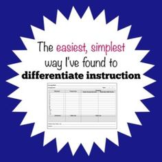 the easyest, simplest way i've found to make a differentiated instruction