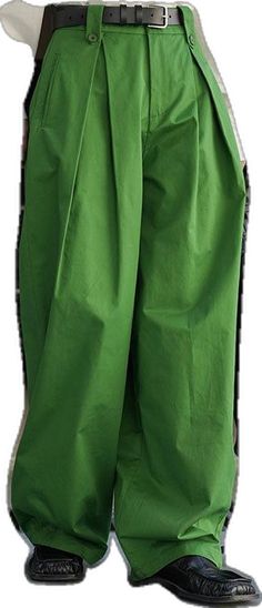 Casual Dark Green Spring Bottoms, Casual Dark Green Bottoms For Spring, Green Bottoms With Elastic Waistband For Work, Green Elastic Waistband Bottoms For Workwear, Green Stretch Cotton Bottoms, Baggy High-waisted Green Pants, Baggy Green Bottoms With Elastic Waistband, Green Wide-leg Pants With Pockets, Green Wide-leg Pants With Multiple Pockets