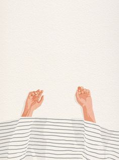 two hands reaching up from the bottom of a bed