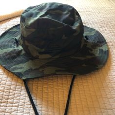 Brand New Billabong Camo Hat, Never Been Worn...Too Big For Me. Adjustable Camouflage Hat For Beach, Camouflage Hat With Curved Brim For Beach, Adjustable Camouflage Hat For The Beach, Military Style Wide Brim Bucket Hat For Beach, Casual Camouflage Bucket Hat, Beach Bucket Hat With Curved Brim, Casual Camouflage Hat For Beach, Casual Camouflage Bucket Hat For Outdoor, Casual Camouflage Hat With Flat Brim