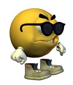 a yellow emoticon wearing sunglasses and rubber boots