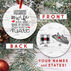 personalized christmas ornament for husband and wife