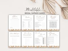 the printable bridal shower games are ready to be used on your wedding day