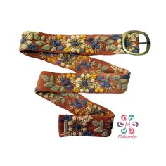 Belts are inspired by the flowers of the Peruvian Andes. Handmade embroidered by women from Ayacucho - Peru The strap is handwoven in wood looms and carefully hand-embroidered with colors that try to replicate the beauty of real flowers we see around us. We decided to be eco-friendly, so we use 100% sheep wool. Material: 100% sheep wool. Design: artistic floral. Width: 5 cm / 2''. It has 7 holes separated by 1'' / 2.5 cm from each other. The first hole is at 2'' / 5 cm from the end It will fit p Vintage Adjustable Belts For Spring, Bohemian Multicolor Belts For Spring, Bohemian Embroidered Belt For Spring, Adjustable Belts For Spring Festival, Handmade Bohemian Belts As Gift, Spring Festival Fabric Belt, Handmade Bohemian Multicolor Belt, Handmade Multicolor Bohemian Belt, Adjustable Bohemian Fabric Belt