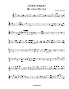 the music sheet for million dreams