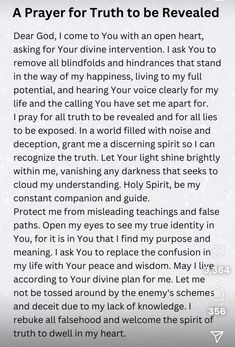 a prayer for truth to be revealed