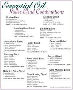 Essential Oil Roller Blend Combinations Essential Oil Roller Bottle Recipes, Roller Bottle Recipes, Roller Bottle Blends, Essential Oil Roller Balls, Doterra Business, Young Living Essential Oils Recipes, Essential Oil Roller Bottle