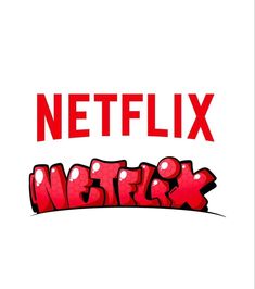 the netflix logo is red and white with words that read netflix, next to it