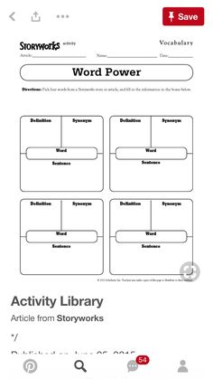 the word power worksheet for students to practice their english and spanish language skills