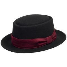 The classic pork pie hat, remade for today's man. 100% wool felt construction, with a genuine feather accent, and the quintessential flat top and circular indentation that sets this style apart. Riff is just the topper needed for an evening out at the billiard hall, or drinks at the speakeasy. Be the center of attention at a party, or catch a concert zoot-suit style, and let your attitude shine. Dance to your own tune andmake your statement. Formal Felt Fedora Hat, Formal Winter Boater Hat With Flat Brim, Classic Boater Hat For Kentucky Derby, Classic Flat Bill Boater Hat For Kentucky Derby, Formal Felt Fedora With Flat Brim, Formal Flat Bill Felt Hat For Kentucky Derby, Formal Fur Felt Boater Hat With Short Brim, Formal Fall Felt Fedora, Formal Felt Hat For Fall