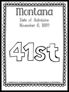 an image of the state of montana in black and white with text that reads 4 / 1st