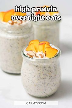 two small jars filled with overnight oats