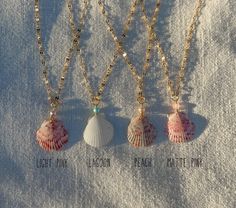 Dainty Seashell Necklace Real Scallop Shells - Etsy Stuff To Do With Seashells, Scallop Shell Necklace, Shell Necklace Diy Seashell Jewelry, Sea Shell Jewelry Aesthetic, Seashell Necklace Diy, Shell Necklace Diy, Seashell Jewelry Diy, Sea Shell Jewelry, Sea Shell Necklace