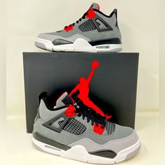 Size 6 Youth/7.5 Womens Style# 408452 061 New In Box Never Been Worn Air Jordan Sneakers Zise 4 Cheap, Jordan Retro 4 Price, Infared Jordan 4s, Air Jordan 4 Retro Infrared, Jordan 4s Military Black, Fire Shoes, Jordan Retro 6, Fancy Stuff, Pretty Sneakers