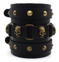 PRICES MAY VARY. 💀Top Quality - Scddboy cuff bracelet made from premium grade genuine leather,exquisite and breathable texture,comfortable bangle cuff bracelet to wear 💀Adjusted Size -This Mens Leather bracelet length is 10.6 inch (27 cm), width 2.9 inch (7.5 cm),Fit Wrist:6.5inch-8.5inch 💀Punk Design - Unisex punk rock biker wide strap leather bracelet.Punk bracelet is very fashion.Match with suitable apparel for different occasion 💀Good Gift - Suit for LARP,teenagers/adults,cosplay,Hallowe Adjustable Punk Cuff Bracelet With Wrist Strap, Adjustable Leather Punk Cuff Bracelet, Adjustable Punk Wristband, Punk Cuff Bracelet With Wrist Strap As Gift, Adjustable Leather Punk Wristband, Black Rock Style Wristband As Gift, Adjustable Gothic Leather Bracelet Gift, Adjustable Gothic Wristband For Gift, Punk Leather Wristband Gift