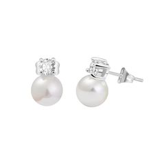 PRICES MAY VARY. Material: High Quality Silver Plated Brass, AAA Cubic Zirconia Stone and Pearl Earrings Size: 12mm Length x 8mm Width x 8mm Height, 8mm Pearl, 4mm CZ With lead-and nickel-free stainless steel construction,100% Hypoallergenic, this is safe on the skin Perfect Gift - Ideal gift for Valentines Day, Mothers Day, Anniversary and Birthday to your Girlfriend or Wife Perfect After Sales Service: If you are not satisfied with the product, please feel free to contact us, we will exchange Elegant Diamond White Earrings With Birthstone, Elegant Diamond White Birthstone Earrings, Classic White Birthstone Earrings, Elegant White Gold Diamond Earrings With Birthstone, Classic Pearl Earrings With Cubic Zirconia For Gift, Classic Cubic Zirconia Pearl Earrings For Gifts, Classic Cubic Zirconia Pearl Earrings As Gift, White Birthstone Earrings Fine Jewelry, White Diamond Birthstone Earrings