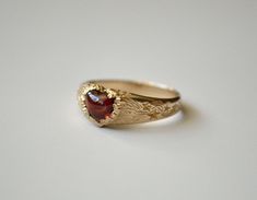 Love and Dreams Heart Ring – Stefanie Sheehan Heart Gemstone Ring, Vintage Heart Ring, Weird Wedding Rings, Vintage Rings Antiques, Witchy Wedding Rings, Hispanic Jewelry, Ruby Engagement Ring Gold, Red Heart Ring, Pinky Promise Ring