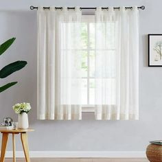 2 - pack window curtains with white sheers