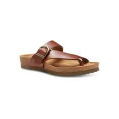 Dressed up or dressed down, these Eastland Shauna women's leather thong sandals pair perfectly with your warmer days wardrobe. Click this FOOTWEAR GUIDE to find the perfect fit and more! Dressed up or dressed down, these Eastland Shauna women's leather thong sandals pair perfectly with your warmer days wardrobe. Click this FOOTWEAR GUIDE to find the perfect fit and more! SANDAL FEATURES Full-grain leather upper Soft fabric lining for barefoot comfort Adjustable strap and buckle provide a custom Casual T-strap Sandals With Heel And Toe Loop, Casual T-strap Sandals With Toe Loop And Heel Loop, Brown T-strap Toe Ring Sandals For Spring, Spring Brown T-strap Toe Ring Sandals, Spring Leather Toe Post Footbed Sandals, Brown Footbed Sandals With Single Toe Strap For Spring, Leather Toe Post Footbed Sandals, Spring Toe Post Leather Footbed Sandals, Beach T-strap Footbed Sandals With Heel Loop