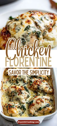 chicken florentie casserole with spinach and cheese