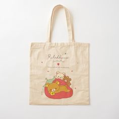 100% cotton reusable shopping carry bag with digital print on one side. Cute rilakkuma strawberry party Kawaii Cotton Canvas Bag For Daily Use, Kawaii Cotton Canvas Bag Rectangular, Kawaii Cotton Canvas Rectangular Bag, Kawaii Canvas Tote Bag Gift, Kawaii Rectangular Cotton Canvas Bag, Kawaii Canvas Tote Bag Perfect As A Gift, Kawaii Cotton Tote Bag, Cute Rectangular Cotton Canvas Bag, Cute Tote Bag Design