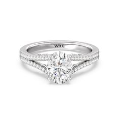 https://embed.imajize.com/5580038 Accent Engagement Ring, Split Shank Engagement Ring, Shank Engagement Ring, Split Shank Engagement Rings, Gorgeous Engagement Ring, Engagement Rings Platinum, Gallery Design, Split Shank, White Rose Gold