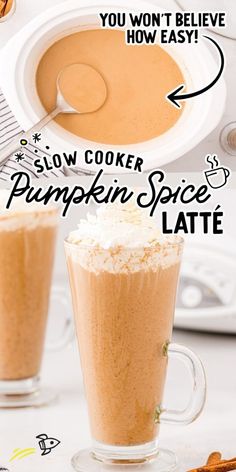 the recipe for pumpkin spice latte is shown