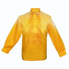 Colored Lining Barong Tagalog - Golden Yellow upto 30% discount in Dubai, UAE | Simpal Boutique