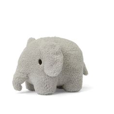 an elephant stuffed animal on a white background