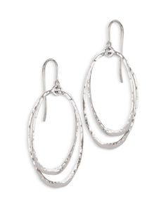 Bloomingdale's Fine Collection Hammered Double Oval Drop Earrings in Sterling Silver Elegant Hammered Oval Pendant Jewelry, Timeless Oval Sterling Silver Earrings, Timeless Silver Oval Earrings, Timeless Oval Silver Earrings, Elegant Hammered Oval Hoop Earrings, Elegant Oval Hammered Hoop Earrings, Classic Hammered Oval Jewelry, Elegant Oval Sterling Silver Hoop Earrings, Elegant Oval Hammered Earrings