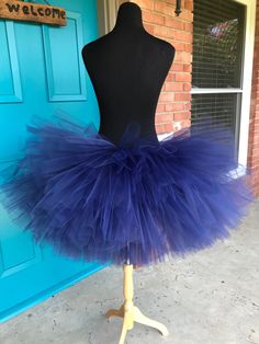 "This listing includes a Solid navy tutu for waist sizes up to 34 1/2\" can be made larger if interested contact me for a special listing. Other colors also available. Tutu pictured is a 15\" tutu with a top layer that is 12\". Tutu can be all one length or the dual lengths. **please just note the length you would like or lengths you would like upon checkout** Thank you for shopping with Princess Tutus Boutique. If you have any questions please feel free to convo us at anytime and we will get ba Tutu Adult Costume, Womens Halloween Costume Tutu, Adult Costume With Tutu, Blue Tutu Costume Halloween, Pink Blue Tutu, Maternity Tutu, Princess Tutu, Flower Girl Tutu, Tutus For Girls