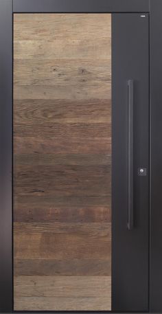 a close up of a door with wood grains on the front and side panels