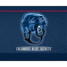 the columbus blue jackets hockey helmet is shown