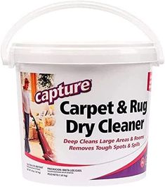 a bucket of carpet and rug dry cleaner