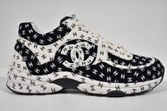 Chanel 22A Black White Suede Printed CC Logo Flat Runner Trainer Sneaker 39 ********** Chanel ********** Brand: Chanel Size: 39 (know your Chanel size) Name: Trainer Color: Black &; White Style: 22A Style#: G39230 X56690 K4721 Material: Printed Suede Calfskin Lace up tie front Chanel white CC side logo Black and white CC logo printed suede calfskin material Large CC bottom logo *** SOLD OUT SUPER RARE *** Brand new in box, comes with original box and dust bag 100% Authentic or your money back Great gift I ship worldwide Any other questions just ask, I will be happy to answer them eBay store powered by Shopping Feed. Logo Black And White, Chanel Black And White, Chanel White, Lace Flats, Chanel Brand, Chanel Pearls, Suede Tote, Metal Lace, Hot Sneakers