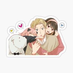 two girls and a dog sticker