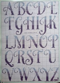 a cross stitch pattern with letters and numbers