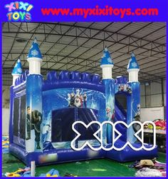 an inflatable bouncer with frozen world characters on it