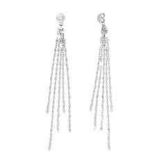 14K White Gold Women's Hawley Street Collection 1.50mm Forzentina Chain Dangle Earring Extensions with 030 Gauge. Looking for a way to add some extra glamour to your favorite pair of earrings? Consider a 14 karat gold earring extension, the perfect accessory for a timeless look. Whether you desire a longer drop for chandelier earrings or just a touch of additional length for a simple stud, these versatile extensions will add a touch of elegance and sophistication to any ensemble. Made with high- Dainty White Gold Dangle Linear Earrings, Diamond Cut Dangle Chandelier Earrings For Anniversary, Diamond Cut Chandelier Dangle Earrings For Anniversary, Silver Diamond Cut Chandelier Earrings For Evening, Silver Dangle Chandelier Earrings Fine Jewelry, Tarnish Resistant Silver Long Drop Jewelry, Silver Diamond Cut Linear Earrings For Anniversary, Silver Dangle Jewelry With Box Chain, Silver Box Chain Jewelry For Evening