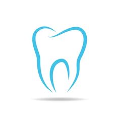 a tooth icon with blue lines on a white background